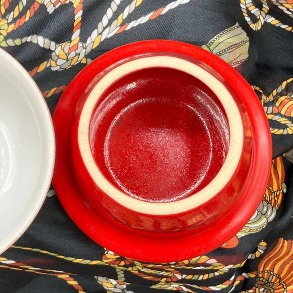 *EMILE HENRY* France Modele Depose 16.10 Red Butter Bell Pot Keeper Crock - Picture 4 of 6